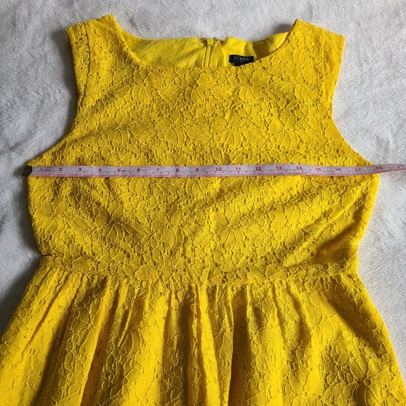 J.Crew Yellow Floral Lace Dress Size 6 - Picture 7 of 11